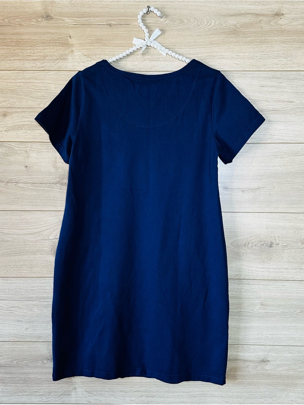 Joules Navy Short Sleeve Shift Dress with Bee Embroidery 100% Cotton - Picture 5 of 15